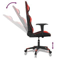 Vidaxl Masažni gaming stol črno in rdeče umetno usnje