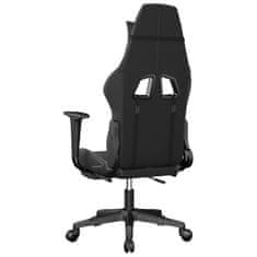 Vidaxl Gaming stol z oporo za noge črno in sivo umetno usnje