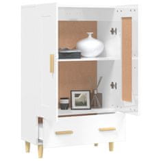 Vidaxl Visoka omarica visok sijaj bela 70x31x115 cm konstruiran les