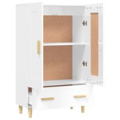 Vidaxl Visoka omarica visok sijaj bela 70x31x115 cm konstruiran les