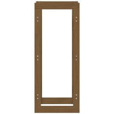 Vidaxl Stojalo za drva medeno rjavo 41x25x100 cm trdna borovina