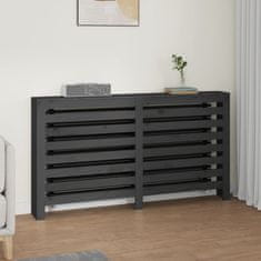 Vidaxl Pokrov za radiator siva 153x19x84 cm trdna borovina