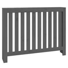 Vidaxl Pokrov za radiator siva 108,5x19x84 cm trdna borovina