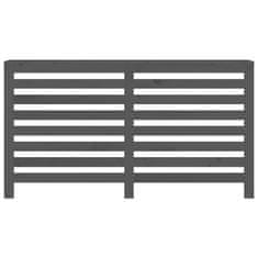 Vidaxl Pokrov za radiator siva 153x19x84 cm trdna borovina