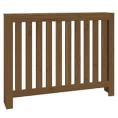 Vidaxl Pokrov za radiator medeno rjav 108,5x19x84 cm trdna borovina