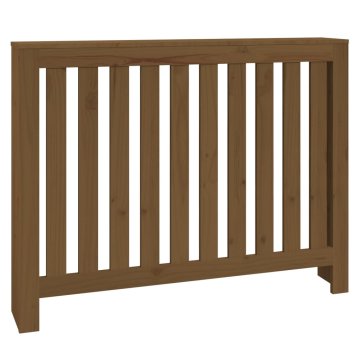 Vidaxl Pokrov za radiator medeno rjav 108,5x19x84 cm trdna borovina