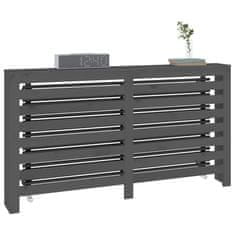 Vidaxl Pokrov za radiator siva 153x19x84 cm trdna borovina