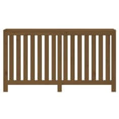 Vidaxl Pokrov za radiator medeno rjav 153x19x84 cm trdna borovina
