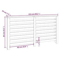 Vidaxl Pokrov za radiator bela 153x19x84 cm trdna borovina