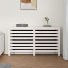 Vidaxl Pokrov za radiator bela 153x19x84 cm trdna borovina