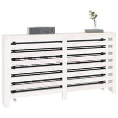 Vidaxl Pokrov za radiator bela 153x19x84 cm trdna borovina