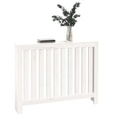 Vidaxl Pokrov za radiator bela 108,5x19x84 cm trdna borovina