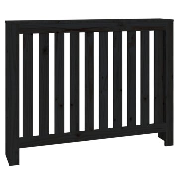 Vidaxl Pokrov za radiator črna 108,5x19x84 cm trdna borovina
