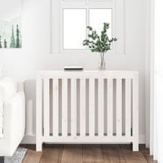Vidaxl Pokrov za radiator bela 108,5x19x84 cm trdna borovina
