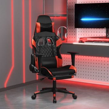 Vidaxl vidaXL Masažni igralni stol z naslonom za noge, črn in rdeč