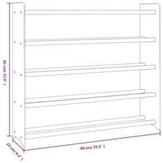 Vidaxl Stojalo za čevlje rjavo 90x24x81 cm inženirski les