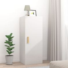 Vidaxl Stenska omarica visok sijaj bela 34,5x34x90 cm inženirski les