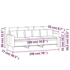 Vidaxl Trosed vinsko rdeč 180 cm blago