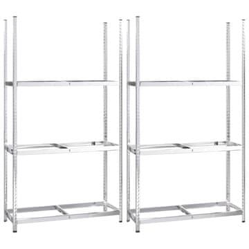 Vidaxl Stojalo za pnevmatike 2 kosa srebrno 110x40x200 cm jeklo