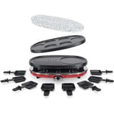 shumee HKoeNIG RP418 - Aparat za raclette 4 v 1 - 8 oseb - 6 mini palačink - Žar - Nastavljiva temperatura - 1500 W - Odstranljive plošče