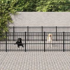Vidaxl Zunanji pasji boks jeklo 22,58 m²