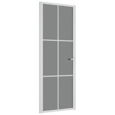 Vidaxl Notranja vrata 76x201,5 cm bela ESG steklo in aluminij