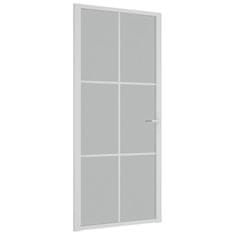 Vidaxl Notranja vrata 93x201,5 cm Bela mat steklo in aluminij