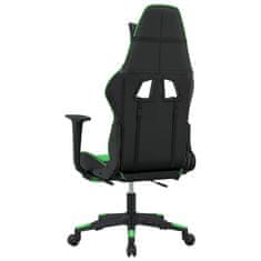 Vidaxl Gaming stol z oporo za noge črno in zeleno umetno usnje