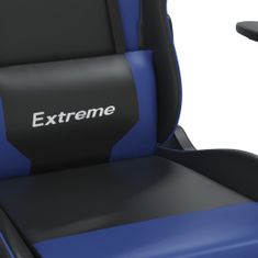 Vidaxl Igralni stol z oporo za noge črno in modro umetno usnje