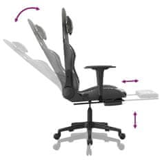 Vidaxl Gaming stol z oporo za noge črno in kamuflažno umetno usnje