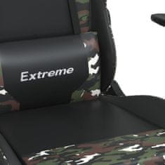 Greatstore Gaming stol z oporo za noge črno in kamuflažno umetno usnje