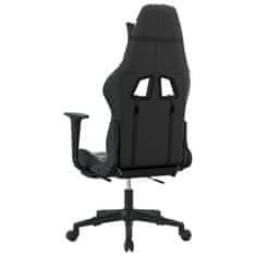 Vidaxl Gaming stol z oporo za noge črno in kamuflažno umetno usnje