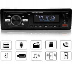 Dexxer 1DIN avtoradio 4x50W MP3 2x USB 3.0 Bluetooth 12V