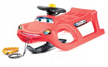 shumee Zigi Zet Control plastične sani z ročajem, rdeče