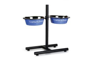 Beeztees Stojalo za sklede črno, vključno s skledami 2x2530ml