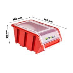 botle Stenska plošča za orodje 173 x 78 cm z 30 kos Škatla s pokrovom viseče Rdeča škatle plastika XL