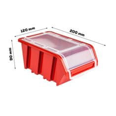 botle Stenska plošča za orodje 173 x 78 cm z 30 kos Škatla s pokrovom viseče Rdeča škatle plastika XL