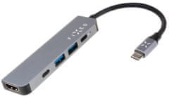 FIXED 5-portni aluminijasti USB-C Mini HUB za prenosnike in tablične računalnike, FIXHU-MN-GR siva