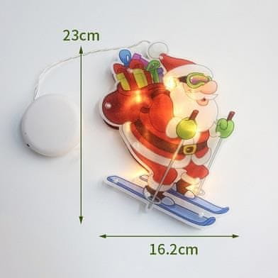 Volino Božični LED obesek za na steklo VP-EL Ski Santa
