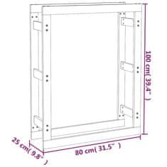 shumee Stojalo za drva medeno rjavo 80x25x100 cm trdna borovina