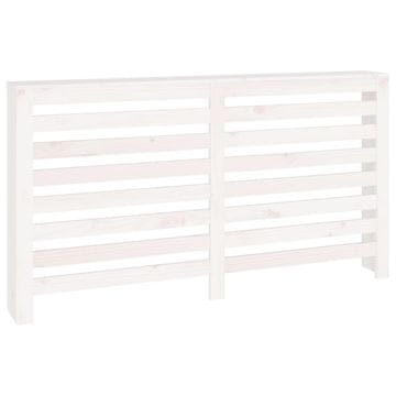 Vidaxl Pokrov za radiator bela 153x19x84 cm trdna borovina