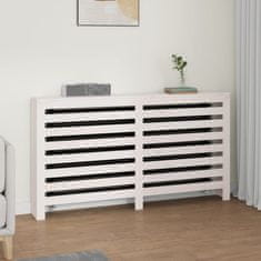 Vidaxl Pokrov za radiator bela 153x19x84 cm trdna borovina