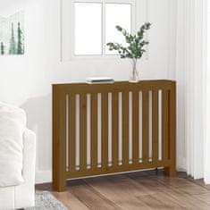 Vidaxl Pokrov za radiator medeno rjav 108,5x19x84 cm trdna borovina
