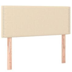Vidaxl Box spring postelja z vzmetnico LED krem 90x200 cm blago