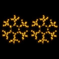 Vidaxl Božična snežinka LED 2 kosa toplo bela 38x37 cm