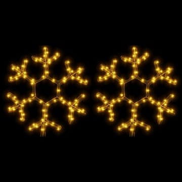 Vidaxl Božična snežinka LED 2 kosa toplo bela 38x37 cm
