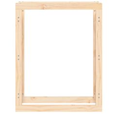 Vidaxl Stojalo za drva 80x25x100 cm trdna borovina