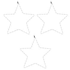 Vidaxl Božična figura zvezda z 48 LED 3 kosi toplo bela 56 cm