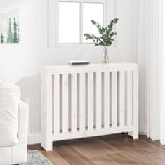 Vidaxl Pokrov za radiator bela 108,5x19x84 cm trdna borovina