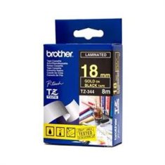 Brother - TZe-344, črna/zlata (18 mm, lamin.)